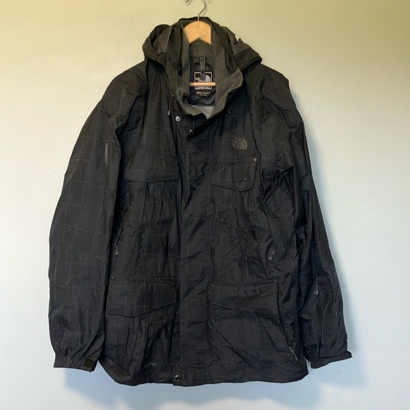 The North Face Grey Black Hyvent Recco Cryptic Jacket with Hood - Picture 1 of 12
